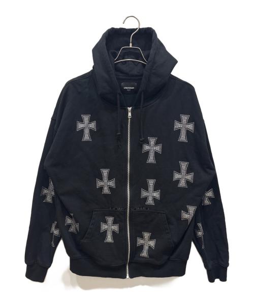 unknown（アンノウン）Unknown (アンノウン) クロスラインストーンパーカー ブラック サイズ:Ⅼの古着・服飾アイテム