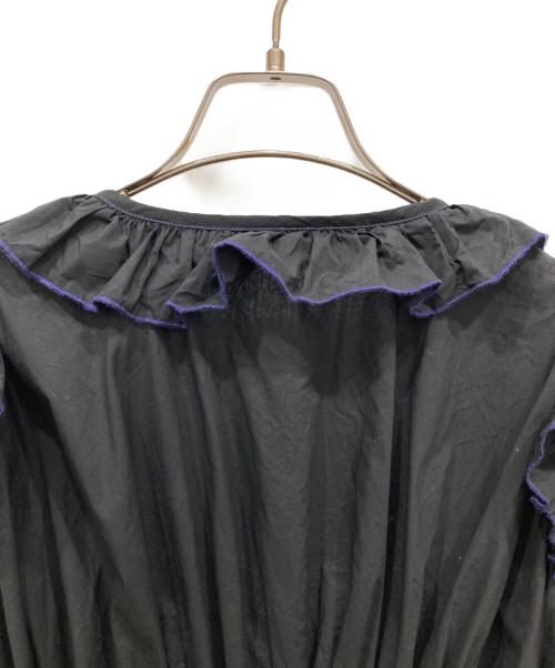 TEN（テン）ten (テン) フリルブラウス ブラック サイズ:Ⅼの古着・服飾アイテム