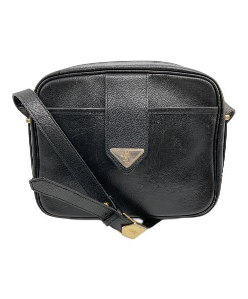 Yves Saint Laurent（イヴサンローラン）Yves Saint Laurent (イヴサンローラン) 三角プレートショルダーバッグ ブラックの古着・服飾アイテム