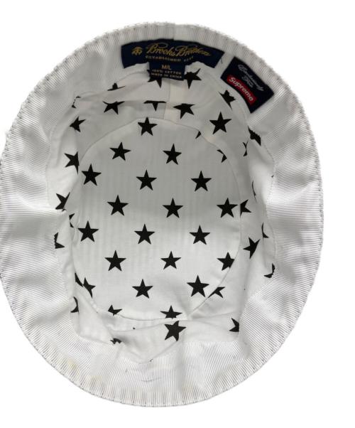 SUPREME（シュプリーム）Supreme (シュプリーム) BROOKS BROTHERS (ブルックスブラザーズ) Seersucker Bucket Hat ホワイト×グレーの古着・服飾アイテム