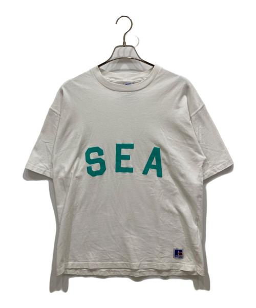 RUSSELL ATHLETIC（ラッセルアスレチック）RUSSELL ATHLETIC (ラッセルアスレチック) WIND AND SEA (ウィンダンシー) atmos (アトモス) プリントTシャツ ホワイト サイズ:Ⅿの古着・服飾アイテム