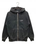 X-LARGEエクストララージ）の古着「RHINESTONE OG ZIP HOODED SWEATSHIRT」｜ブラック