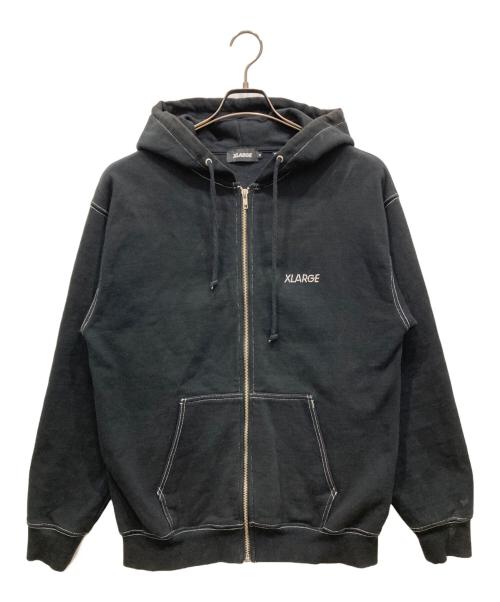 X-LARGE（エクストララージ）X-LARGE (エクストララージ) RHINESTONE OG ZIP HOODED SWEATSHIRT ブラック サイズ:Ｍの古着・服飾アイテム