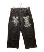 X-LARGEエクストララージ）の古着「PAINTING DENIM PANTS」｜ブラック