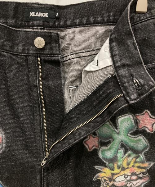 X-LARGE（エクストララージ）X-LARGE (エクストララージ) PAINTING DENIM PANTS ブラック サイズ:34の古着・服飾アイテム