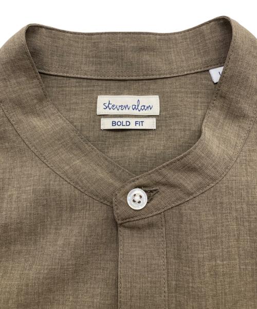 STEVEN ALAN（スティーブンアラン）STEVEN ALAN (スティーブンアラン) LNN/TCH BAND COLLAR SHIRT-BOLD ブラウン サイズ:Ⅼの古着・服飾アイテム