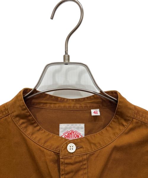 DANTON（ダントン）DANTON (ダントン) バンドカラーシャツ ブラウン サイズ:42の古着・服飾アイテム