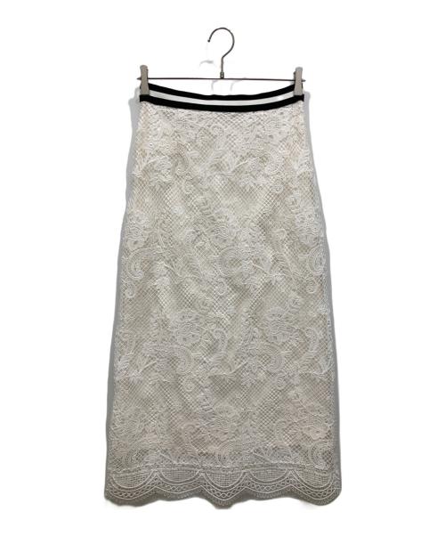 allureville（アルアバイル）allureville (アルアバイル) メッシュレーススカート ホワイト サイズ:1の古着・服飾アイテム