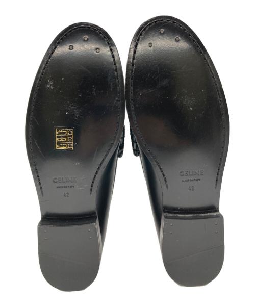 CELINE（セリーヌ）CELINE (セリーヌ) ルコポリッシュドレザーレザーコインローファー ブラック サイズ:42の古着・服飾アイテム