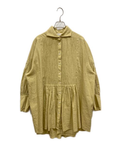 HAVA（ハーヴァ）HAVA (ハーヴァ) リネンコットンピンタックボタンシャツ イエロー サイズ:無しの古着・服飾アイテム