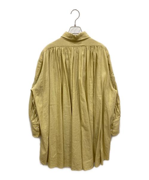 HAVA（ハーヴァ）HAVA (ハーヴァ) リネンコットンピンタックボタンシャツ イエロー サイズ:無しの古着・服飾アイテム