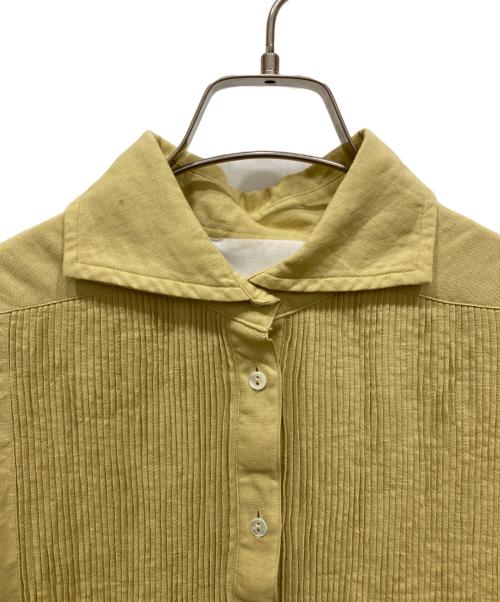 HAVA（ハーヴァ）HAVA (ハーヴァ) リネンコットンピンタックボタンシャツ イエロー サイズ:無しの古着・服飾アイテム