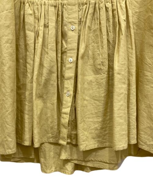 HAVA（ハーヴァ）HAVA (ハーヴァ) リネンコットンピンタックボタンシャツ イエロー サイズ:無しの古着・服飾アイテム