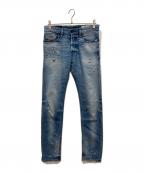 DIESELディーゼル）の古着「TEPPHAR/ダメージデニムパンツ」｜インディゴ