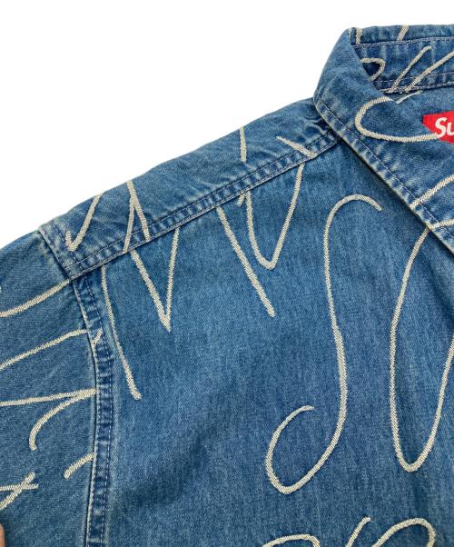SUPREME（シュプリーム）Supreme (シュプリーム) Handwriting Jacquard Denim Shirt インディゴ サイズ:XLの古着・服飾アイテム