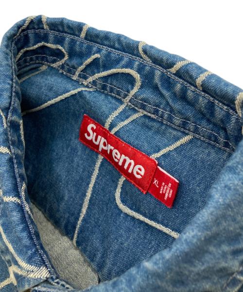 SUPREME（シュプリーム）Supreme (シュプリーム) Handwriting Jacquard Denim Shirt インディゴ サイズ:XLの古着・服飾アイテム