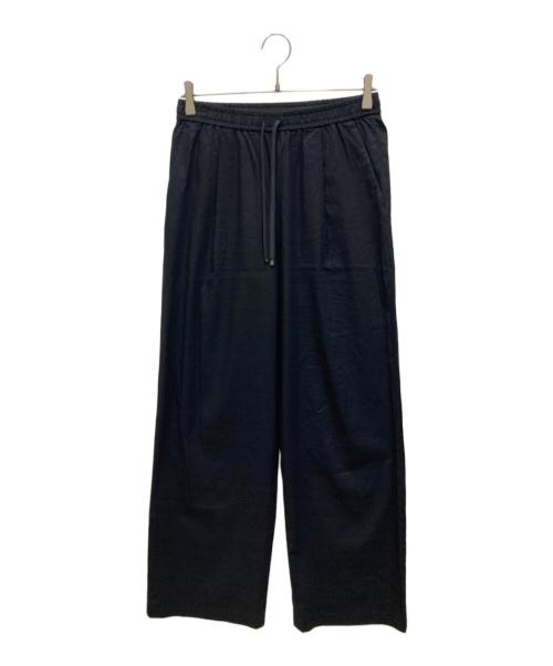 23区（ニジュウサンク）23区 (ニジュウサンク) リネンヴィスコースストレッチ ドロスト パンツ ネイビー サイズ:38の古着・服飾アイテム