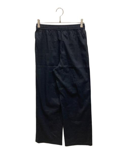 23区（ニジュウサンク）23区 (ニジュウサンク) リネンヴィスコースストレッチ ドロスト パンツ ネイビー サイズ:38の古着・服飾アイテム