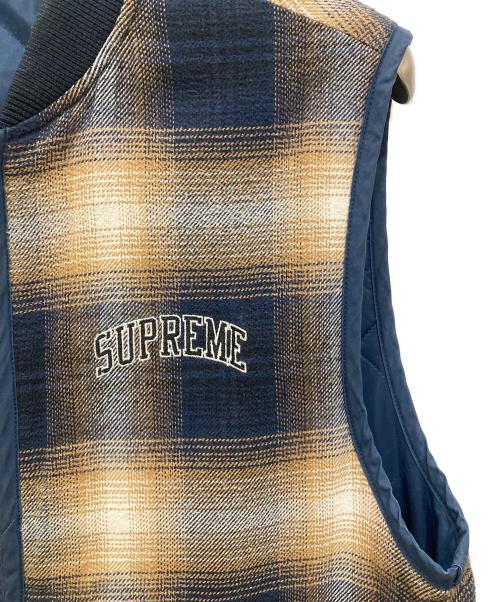 SUPREME（シュプリーム）Supreme (シュプリーム) Reversible Shadow Plaid Vest ネイビー×イエロー サイズ:Sの古着・服飾アイテム