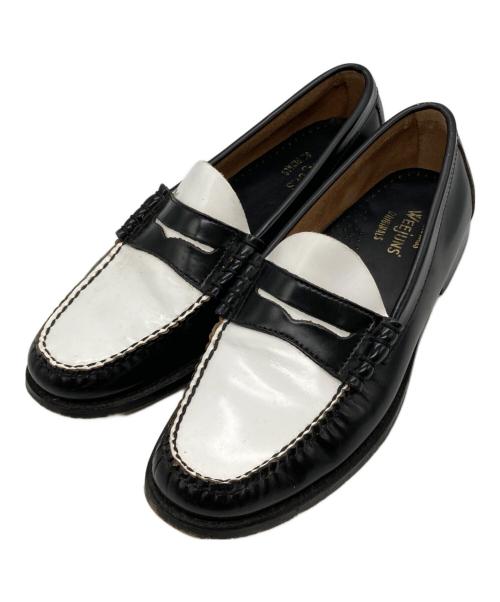 G.H.BASS（ジーエイチバス）G.H.BASS (ジーエイチバス) LARSON WEEJUNS ブラック×ホワイト サイズ:85Dの古着・服飾アイテム