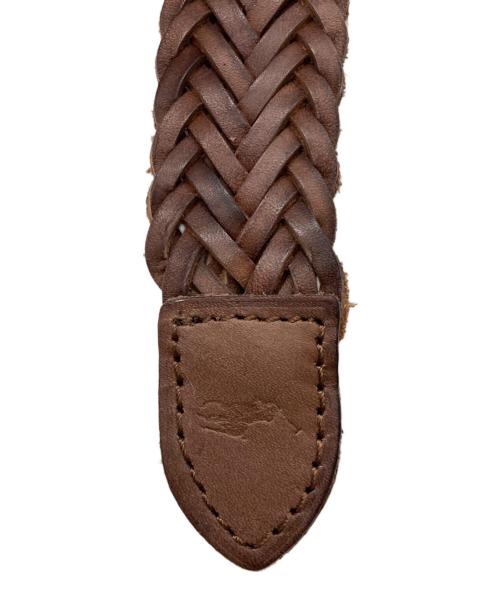 POLO RALPH LAUREN（ポロ・ラルフローレン）POLO RALPH LAUREN (ポロ・ラルフローレン) レザーメッシュベルト ブラウン サイズ:L 95の古着・服飾アイテム