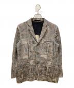 GIORGIO ARMANIジョルジョアルマーニ）の古着「リーフ柄テーラードジャケット」｜グレー