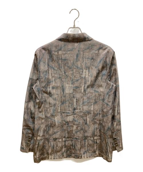 GIORGIO ARMANI（ジョルジョアルマーニ）GIORGIO ARMANI (ジョルジョアルマーニ) リーフ柄テーラードジャケット グレー サイズ:46Rの古着・服飾アイテム