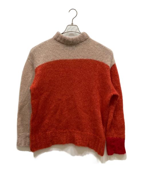 PHOTOCOPIEU（フォトコピュー）PHOTOCOPIEU (フォトコピュー) カラーブロックモヘアセーター レッド×ベージュ サイズ:-の古着・服飾アイテム