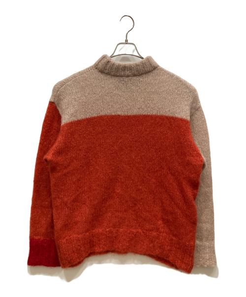 PHOTOCOPIEU（フォトコピュー）PHOTOCOPIEU (フォトコピュー) カラーブロックモヘアセーター レッド×ベージュ サイズ:-の古着・服飾アイテム