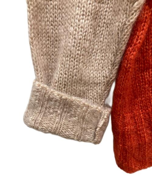 PHOTOCOPIEU（フォトコピュー）PHOTOCOPIEU (フォトコピュー) カラーブロックモヘアセーター レッド×ベージュ サイズ:-の古着・服飾アイテム