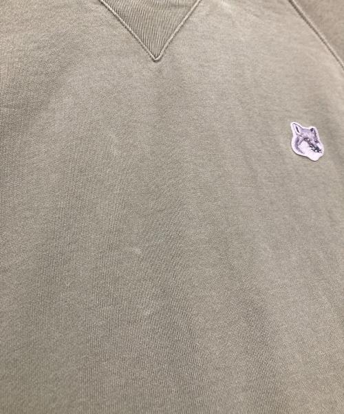 maison kitsune（メゾンキツネ）MAISON KITSUNE (メゾンキツネ) GREY FOX HEAD PATCH スウェット グリーン サイズ:XLの古着・服飾アイテム