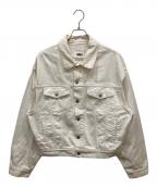 MM6 Maison Margielaエムエムシックスメゾンマルジェラ）の古着「オープンスリーブデニムジャケット」｜ホワイト