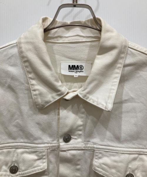 MM6 Maison Margiela（エムエムシックスメゾンマルジェラ）MM6 Maison Margiela (エムエムシックスメゾンマルジェラ) オープンスリーブデニムジャケット ホワイト サイズ:38の古着・服飾アイテム