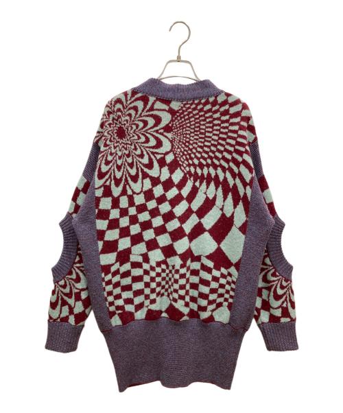 STELLA McCARTNEY（ステラマッカートニー）STELLA McCARTNEY (ステラマッカートニー) 21AW カットアウト ジャガードニット カーディガン ブルー サイズ:SIZE 38の古着・服飾アイテム