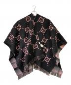 GUCCIグッチ）の古着「リバーシブル GGウール ケープ ポンチョ」｜ブラック×ピンク
