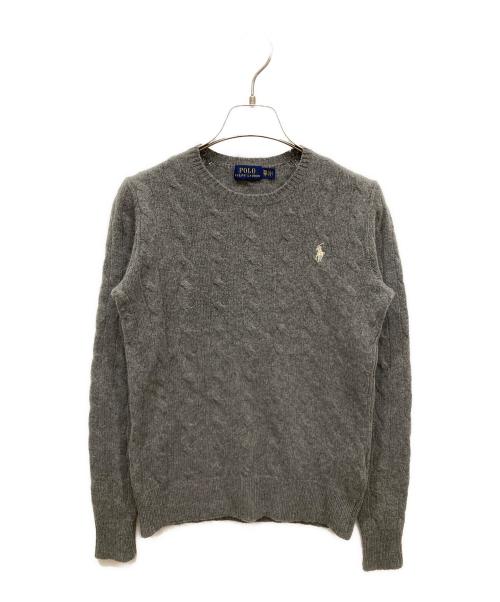 POLO RALPH LAUREN（ポロ・ラルフローレン）POLO RALPH LAUREN (ポロ・ラルフローレン) カシミヤ混ケーブルニット グレー サイズ:SIZE XSの古着・服飾アイテム