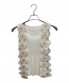 PLEATS PLEASEプリーツプリーズ）の古着「ノースリーブプリーツカットソー」｜ホワイト