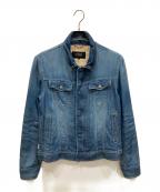 BURBERRY BLACK LABELバーバリーブラックレーベル）の古着「ノバチェック切替スウェットデニムジャケット」｜インディゴ