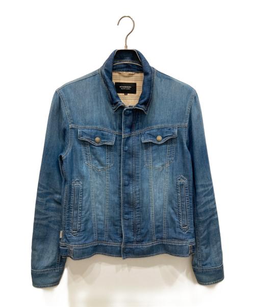 BURBERRY BLACK LABEL（バーバリーブラックレーベル）BURBERRY BLACK LABEL (バーバリーブラックレーベル) ノバチェック切替スウェットデニムジャケット インディゴ サイズ:Mの古着・服飾アイテム