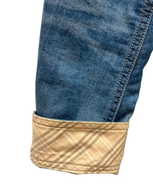 BURBERRY BLACK LABEL（バーバリーブラックレーベル）BURBERRY BLACK LABEL (バーバリーブラックレーベル) ノバチェック切替スウェットデニムジャケット インディゴ サイズ:Mの古着・服飾アイテム