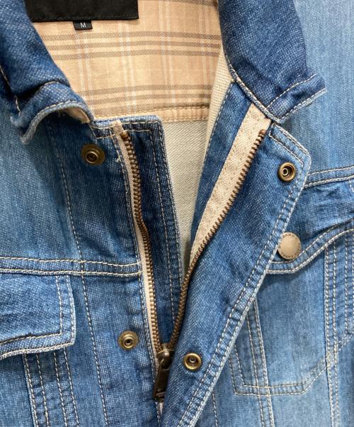 BURBERRY BLACK LABEL（バーバリーブラックレーベル）BURBERRY BLACK LABEL (バーバリーブラックレーベル) ノバチェック切替スウェットデニムジャケット インディゴ サイズ:Mの古着・服飾アイテム