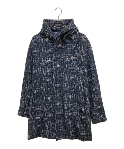 1PIU1UGUALE3 RELAX（ウノピゥウノウグァーレトレ リラックス）1piu1uguale3 relax (ウノピゥウノウグァーレトレ リラックス) 360°ストレッチツイードフラップコート ネイビー サイズ:XXLの古着・服飾アイテム