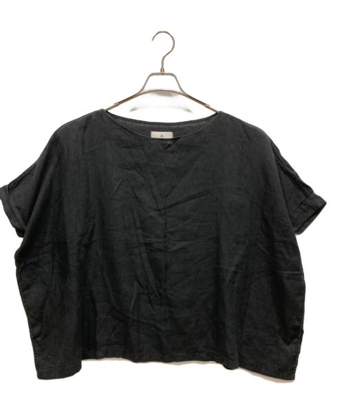 Honnete（オネット）Honnete (オネット) リネンブラウス ブラック サイズ:-の古着・服飾アイテム
