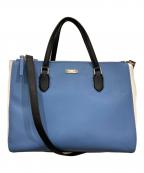 Kate Spadeケイトスペード）の古着「2WAYPVCトートバッグ」｜ブルー×ホワイト