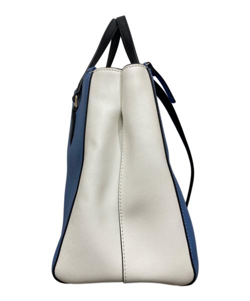 Kate Spade（ケイトスペード）Kate Spade (ケイトスペード) 2WAYPVCトートバッグ ブルー×ホワイトの古着・服飾アイテム