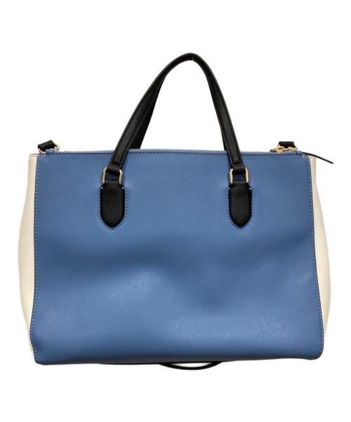 Kate Spade（ケイトスペード）Kate Spade (ケイトスペード) 2WAYPVCトートバッグ ブルー×ホワイトの古着・服飾アイテム