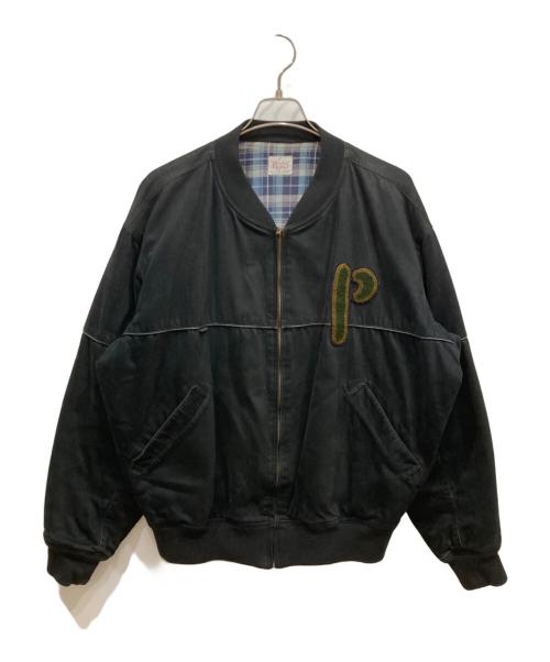 PAPAS（パパス）PAPAS (パパス) ロゴワッペンブルゾン ブラック サイズ:Ⅼの古着・服飾アイテム
