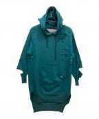 DIESELディーゼル）の古着「BRAVE ダメージ加工パーカーワンピース」｜グリーン