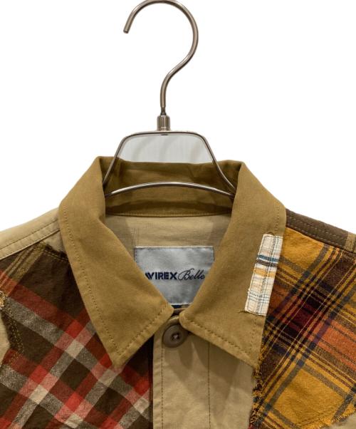 AVIREX Belle（アヴィレックス ベル）AVIREX Belle (アヴィレックス ベル) BDU CHECK REMAKE SHORT SHIRT ブラウン サイズ:freeの古着・服飾アイテム