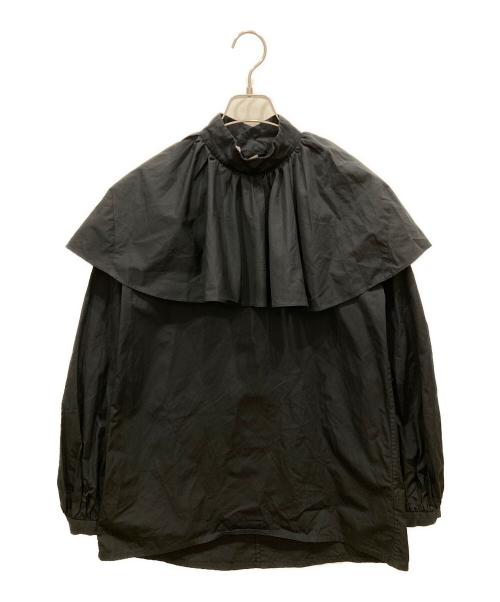 Whim Gazette（ウィムガゼット）Whim Gazette (ウィムガゼット) ラッフルショルダーブラウス ブラック サイズ:SIZE 36の古着・服飾アイテム